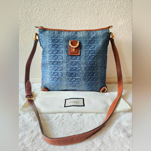 Gucci Handbags - Gucci GG Denim Abbey Messenger Crossbody Bag